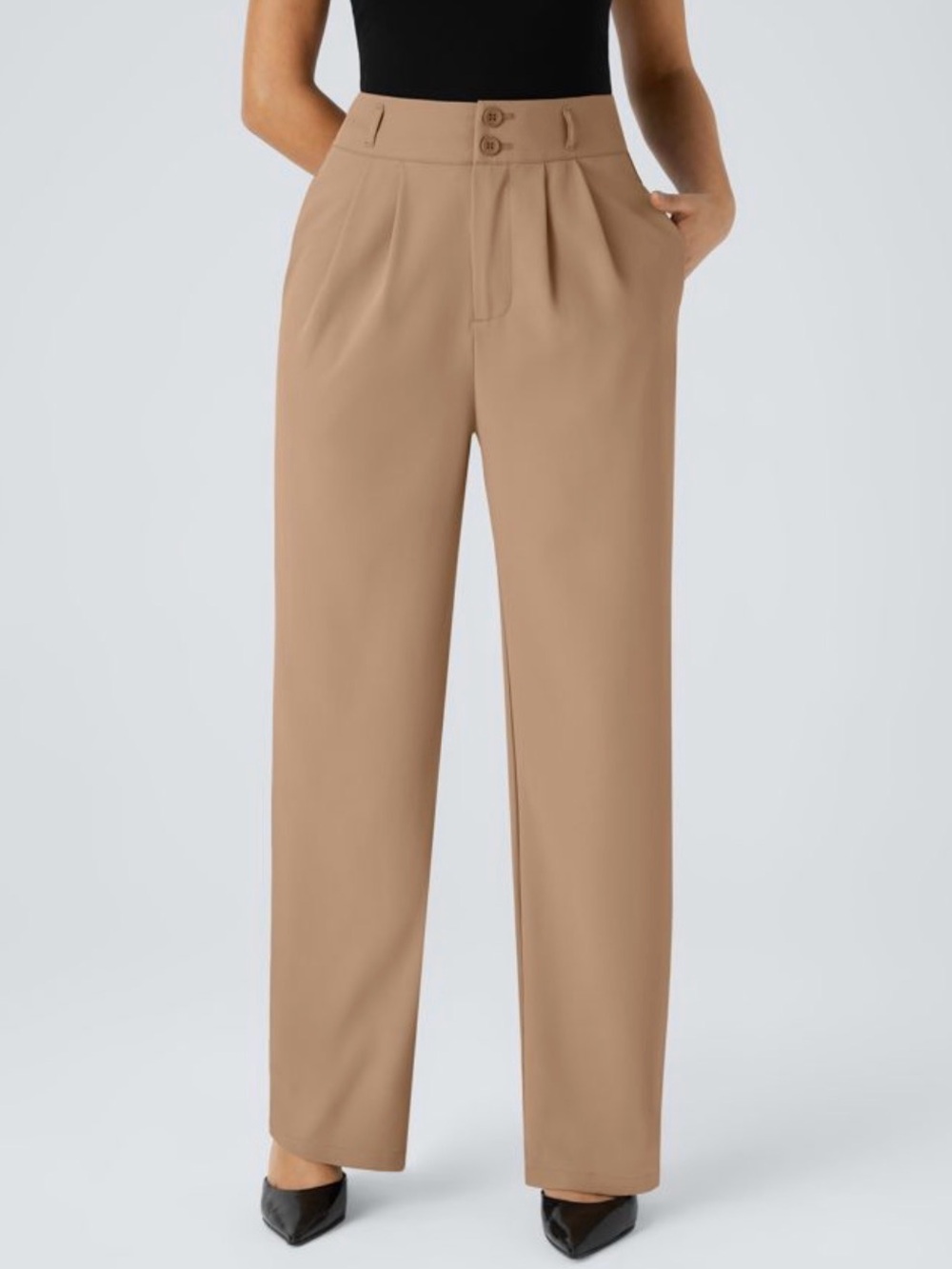 NWT Halara Flex High Waisted Wide Leg Work Pants in Cartouche size LP